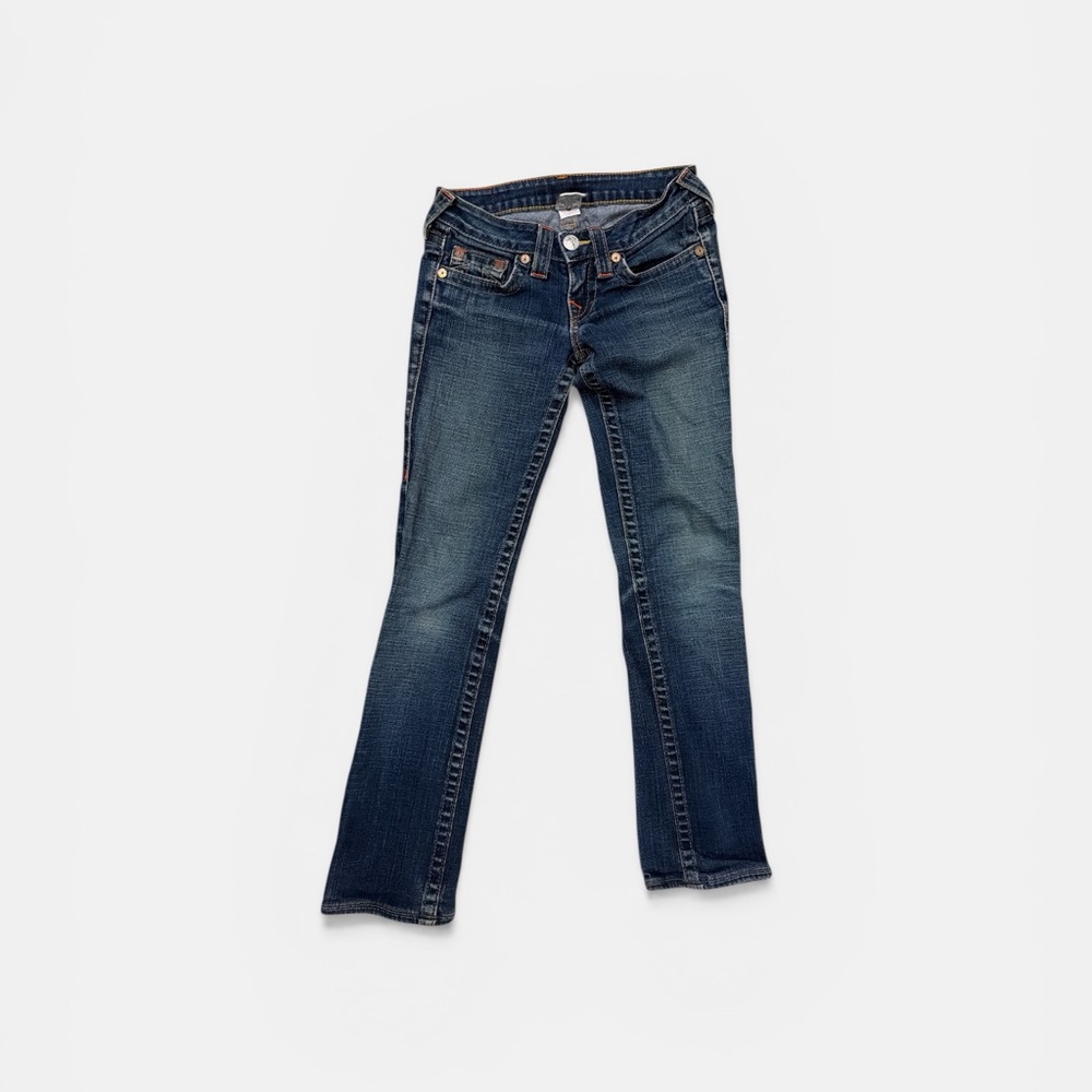 True Religion Women's Dark Blue Skinny Low Rise Jeans